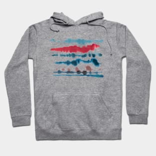 Soft Nautical Lines Blue Red Hoodie